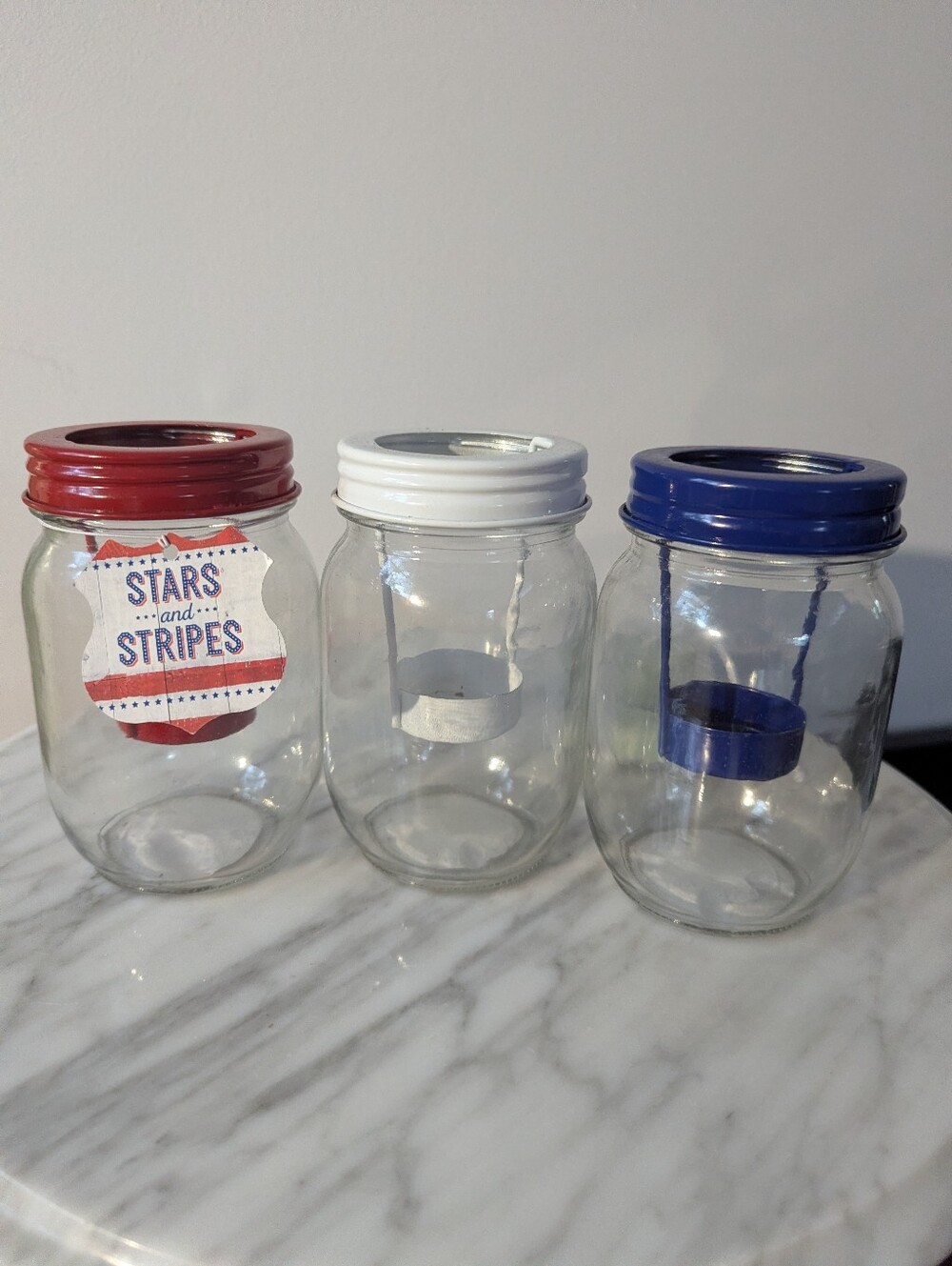 NWT Mason Jar Tea Light Lanterns - Set of 3🇺🇸🎆🇺🇸🎇